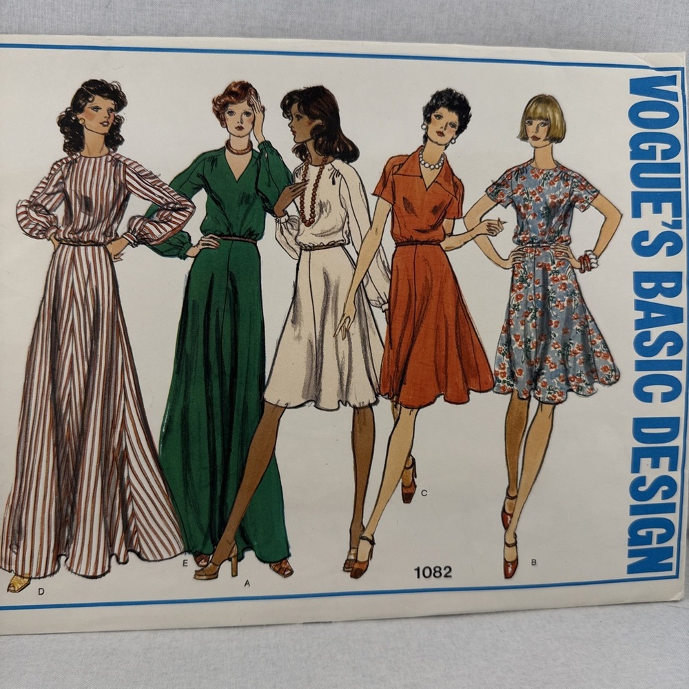 Vintage Vogue Dress Sewing Pattern 1082 Sz 10 Bust 32.5" UNCUT 5 Style Dresses‎